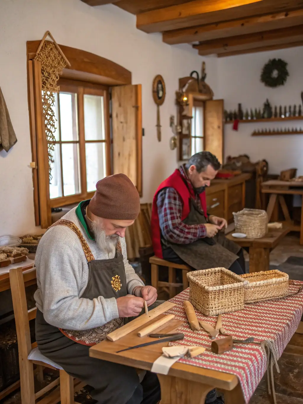 A photo of adults attending a workshop on traditional Gardannais crafts at the GARDANNE AUTREFOIS museum, learning techniques from local artisans.