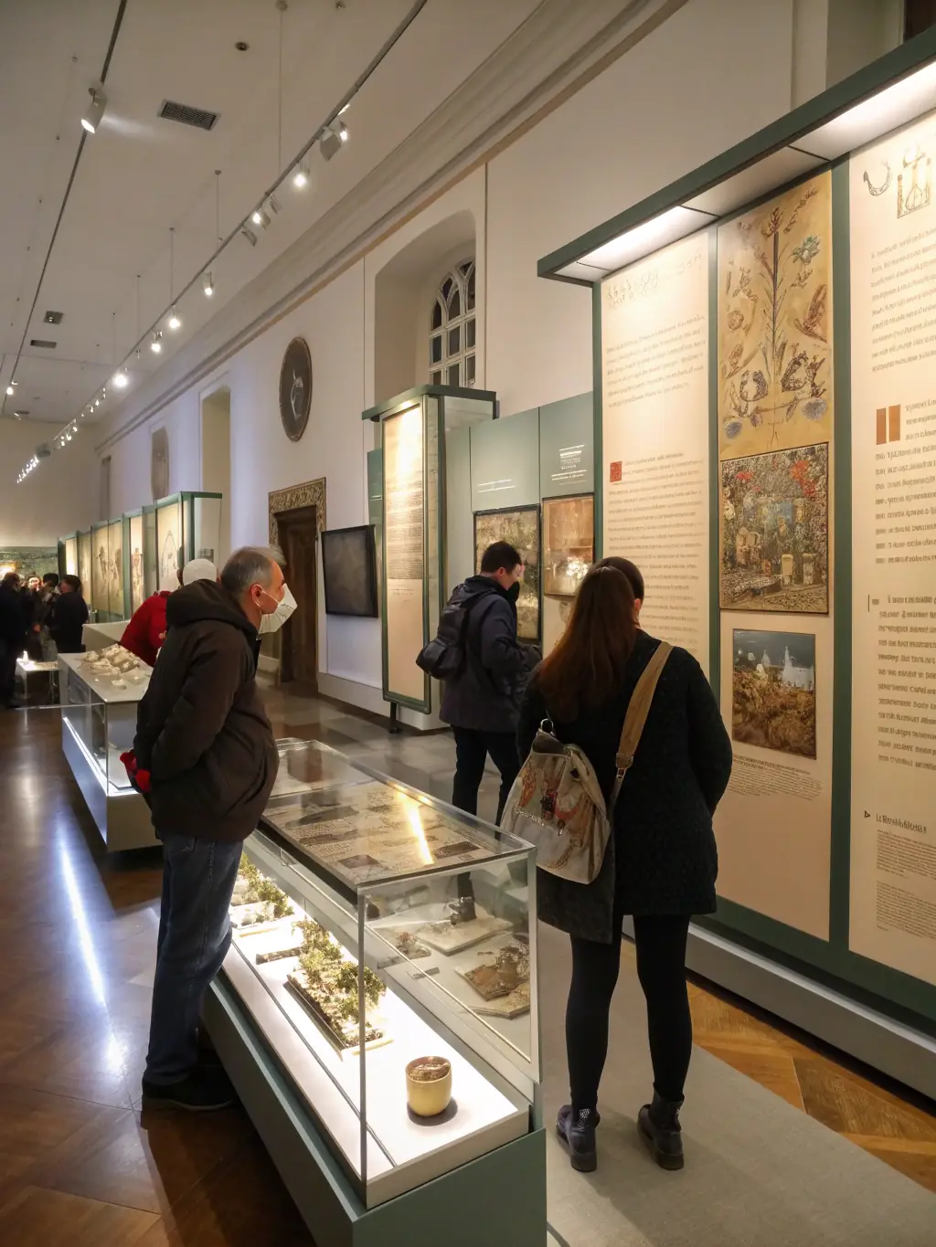 A photograph of a guided tour of the GARDANNE AUTREFOIS museum, with a knowledgeable guide explaining the significance of the artifacts and exhibits to visitors.